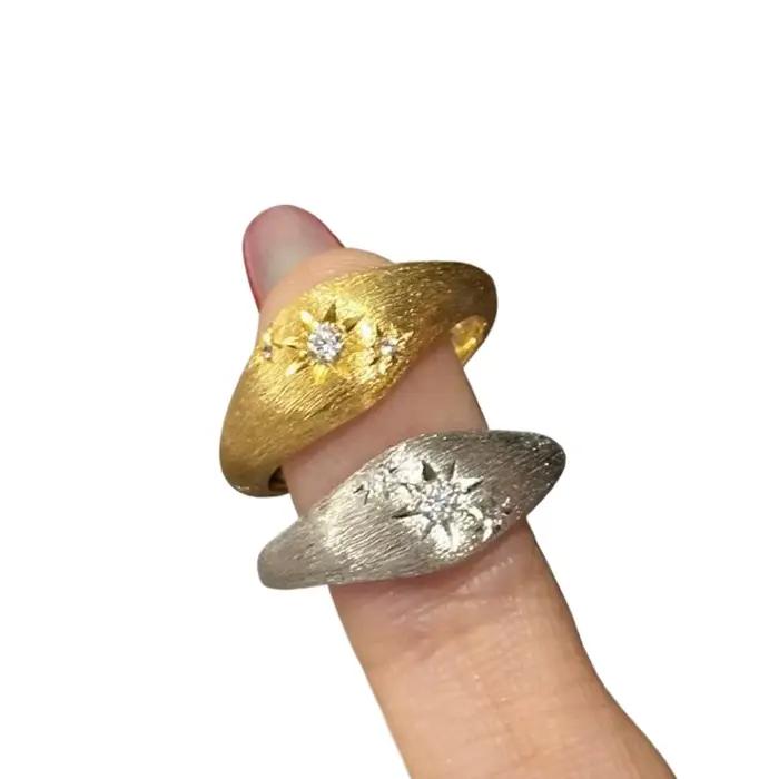 Bague vintage en argent 925 à six étoiles avec diamants pour femmes occasions spéciales mariage cérémonies de remise de diplômes