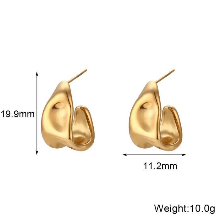 E.B.belle – boucles d'oreilles créoles en acier inoxydable pour femmes, forme trapézoïdale géométriq