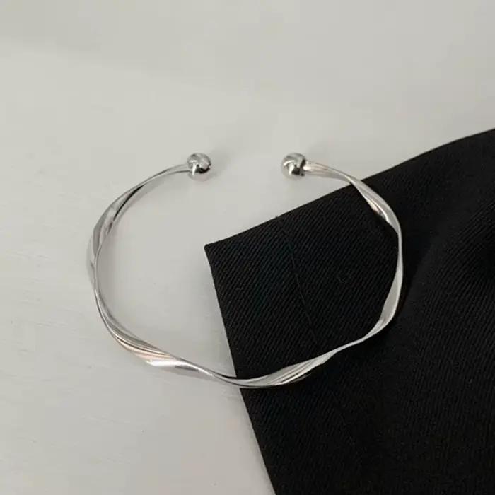 Bracelet en argent sterling 925 avec nœuds entrelacés pour femmes et filles, style vintage minimalis