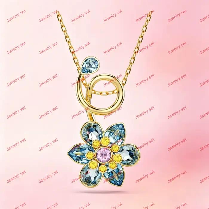 Nouvelle Série 2026 : Parure de Bijoux Luxe en Imitation Cristal – Collier, Boucles d'Oreilles et Bracelet Fleur – Cadeau de Noël de Luxe