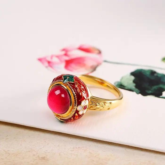 Ensemble de bijoux en cornialine naturelle pour femmes