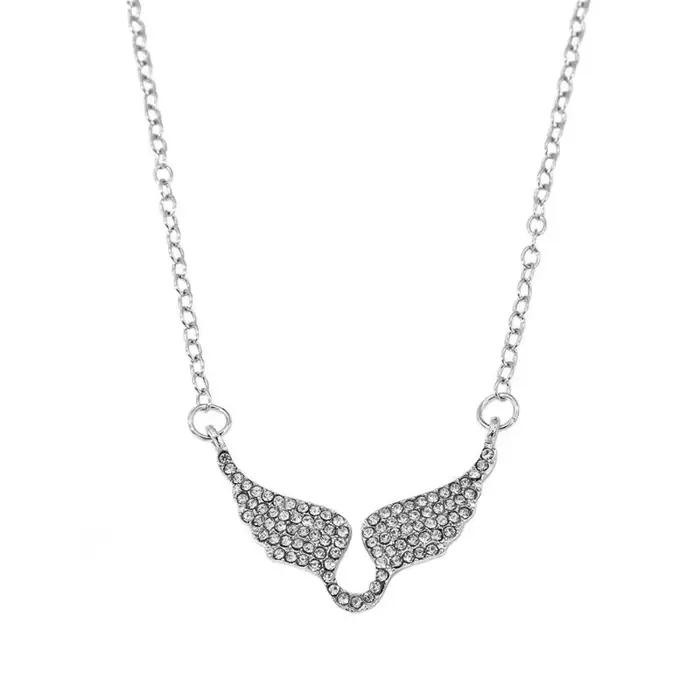 Collier Ailes d'Ange Scintillantes en Cristal, Pendentif Aile Bling, Chaîne Ras-du-Cou Tendance, Luxe Quotidien, Mariage, Ornement pour Femme, Cadeaux