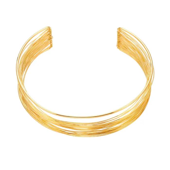 Amaiyllis minimaliste fait à la main enveloppant brossé collier Bracelet anneau exagéré en acier inoxydable ensemble de bijoux pour les femmes