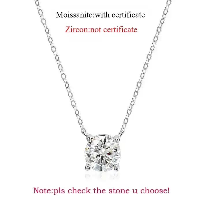 Smyoue 1-5CT couleur or Rose Moissanite collier pour femmes