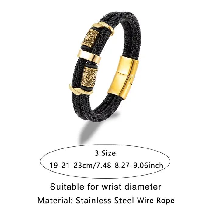 Bracelets Vikings Runes Design Unique en Acier Inoxydable pour Hommes et Femmes Occasions Spéciales