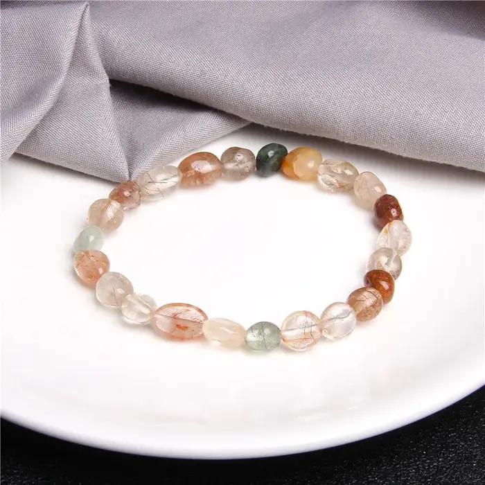 Bracelets en perles de gravier éclatées quartz rose bijoux santé amour bracelets à brins style classique