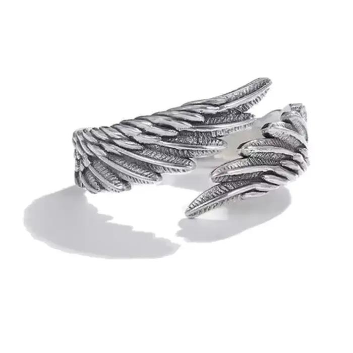 Bagues rétro pour Couples, aile de démon d'ange, bijoux antiques, sens de la mode populaire, anneau