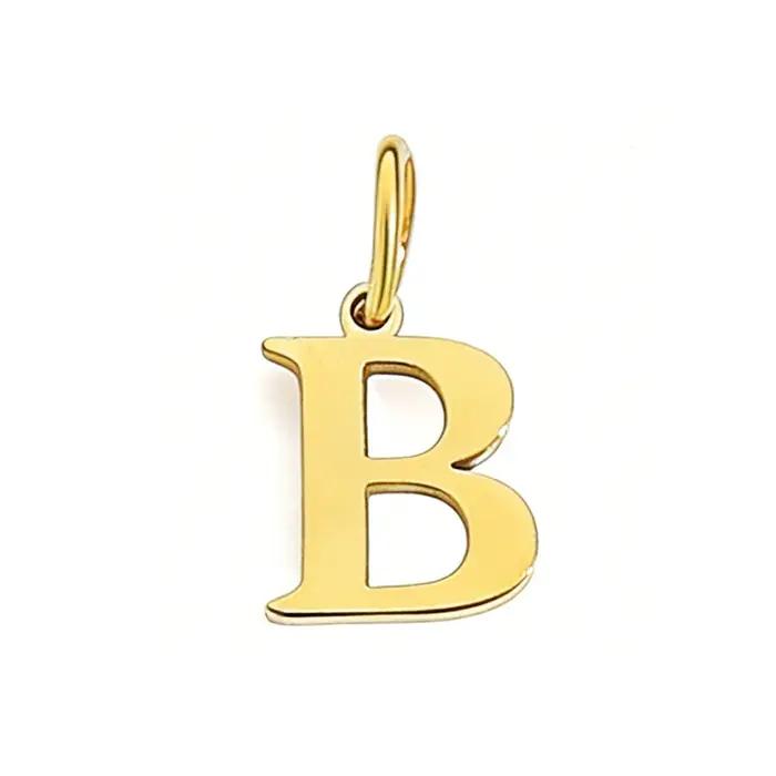 Pendentif lettre initiale couleur or 26 lettres pour collier DIY