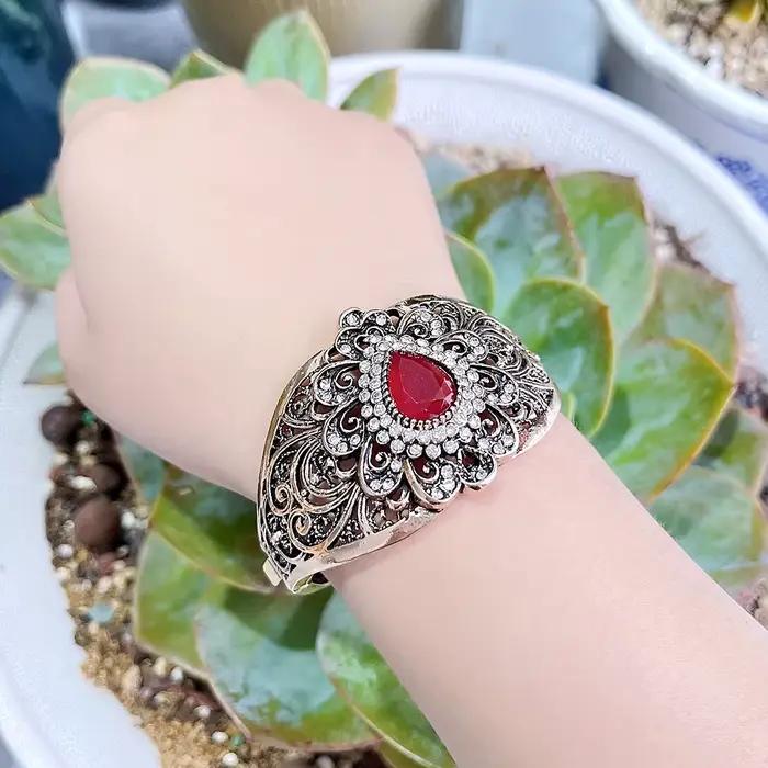 Sunspicems Vintage indien Bracelet Bijoux turc fleur Bracelet arabe femmes Bracelet rétro couleur or bohême mariée Bijoux de mariage