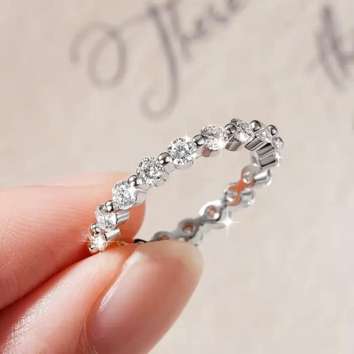 Lnkry – bague de fiançailles en moissanite pour femmes