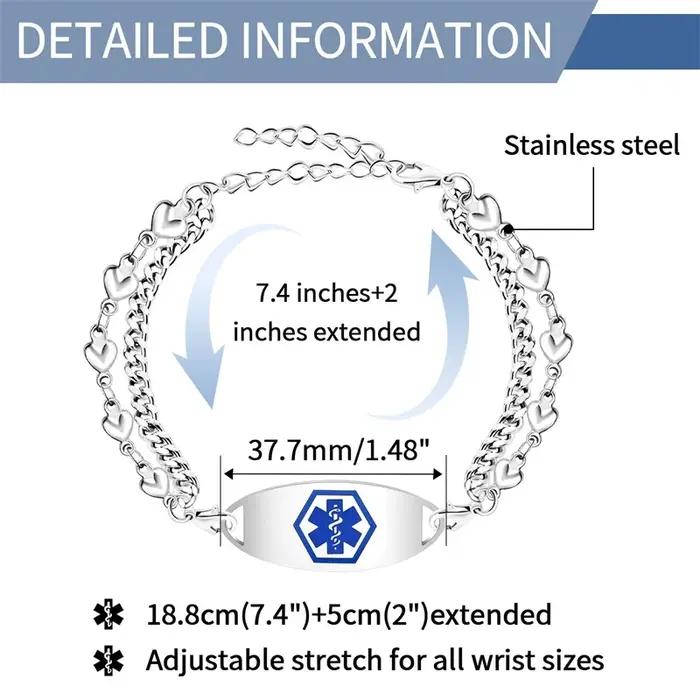 Bracelets d'alerte médicale personnalisés pour femmes