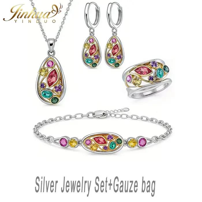 Ensemble de bijoux bien-être en argent sterling 925 pour femmes, améliore la circulation sanguine, p