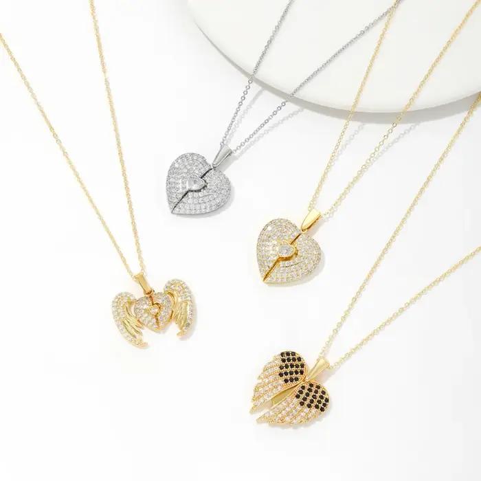 Breloque pendentif coeur en laiton plaqué or 18 carats pour la fabrication de bijoux à bricoler soi-même