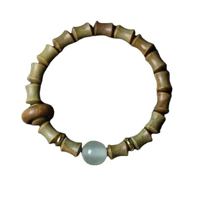 Bracelet en bois de santal vert pour femme, accessoires de bijoux, décoration de chapelet de nuit, matiques à main, cadeau de bijoux