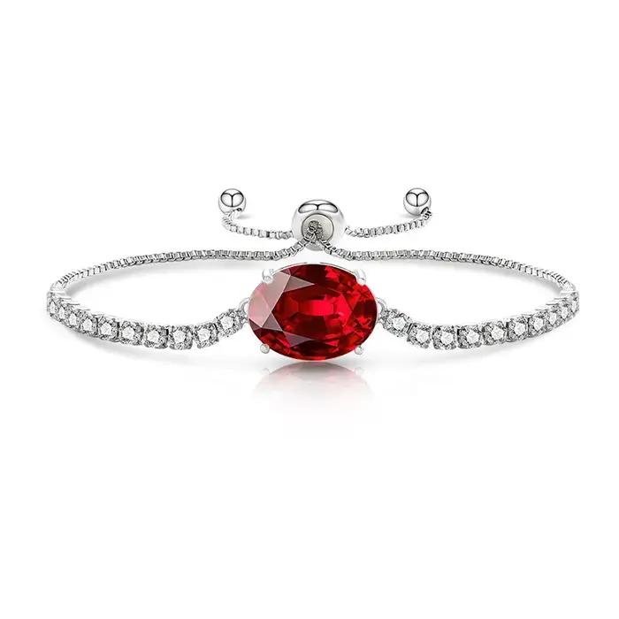 Un bracelet luxueux en argent sterling 925 avec pierres précieuses colorées