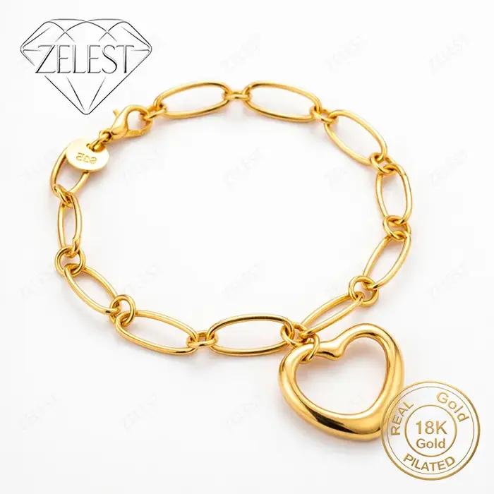 Bracelet tressé multi-boucles en argent sterling 925 plaqué or 18 carats