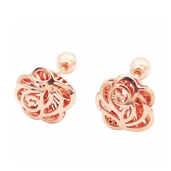 Boucles d'oreilles à fleurs géométriques plaquées or violet 14K pour femmes
