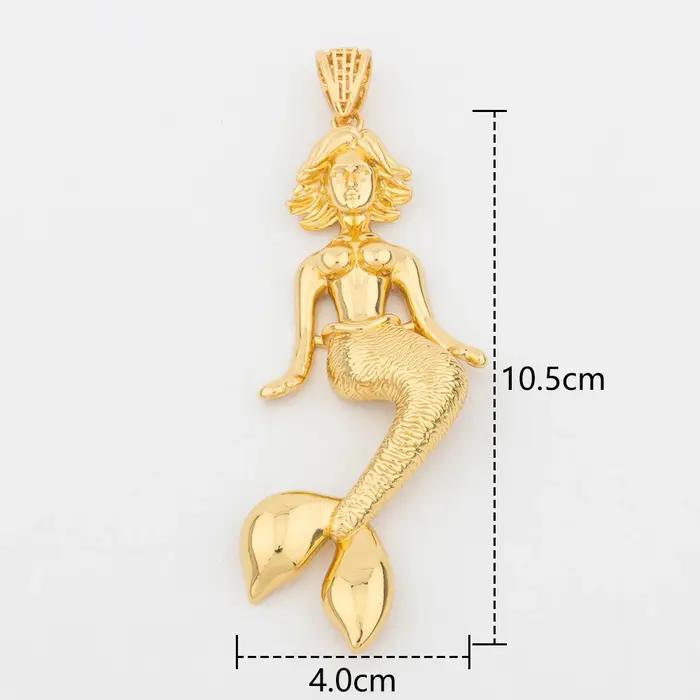 Pendentif sirène en cuivre pour hommes et femmes collier JONecklace pour filles