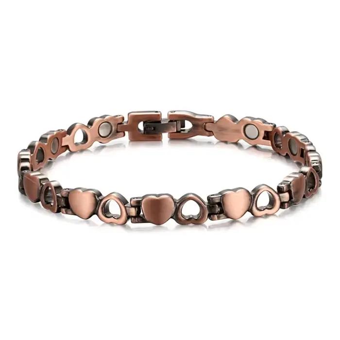 Bracelet magnétique porte-bonheur pour femmes ; Bracelet en cuivre réglable ; Idéal pour offrir des