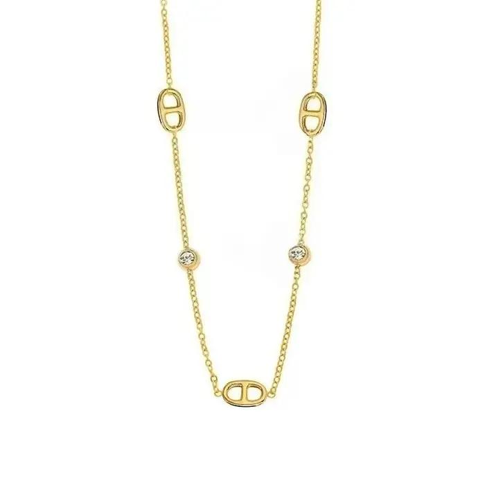 Ensemble de chaînes de col en titane et acier pour femmes style français minimaliste diamant blanc nez de cochon exquis simple polyvalent haut de gamme pour cadeaux occassions spéciales