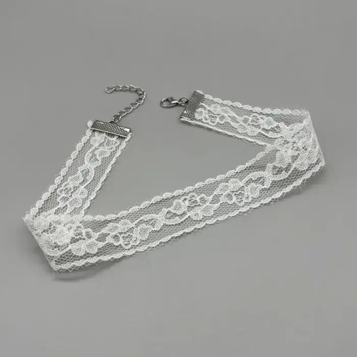 Collier ras du cou Harajuku gothique noir en dentelle florale, bijou de cou court sexy, accessoire t