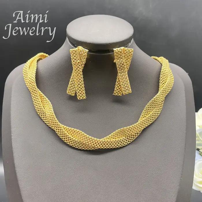 Ensemble de bijoux plaqués or pour femmes