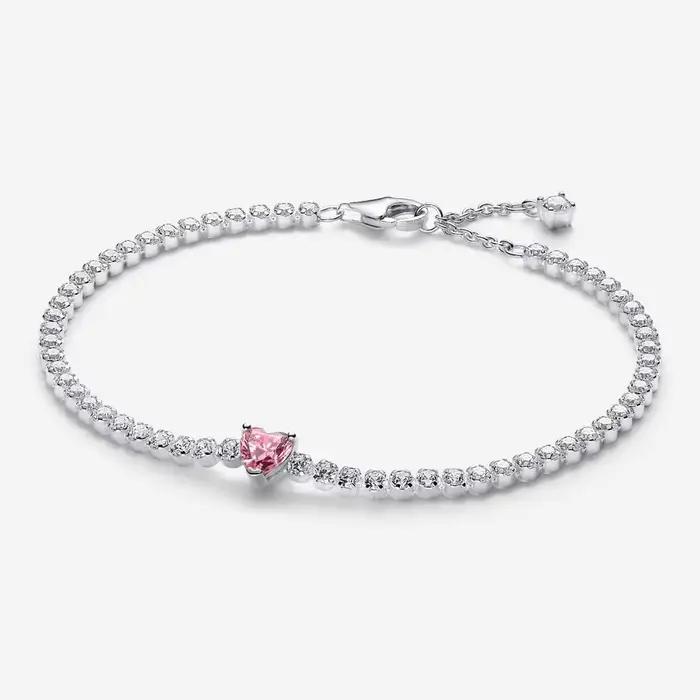 Nouveau Bracelet Réglable en Argent 925 Cœur à Cœur Rose Météore Éternel 2026, Bijou Exquis DIY en Forme de T, Cadeau Idéal pour les Fêtes