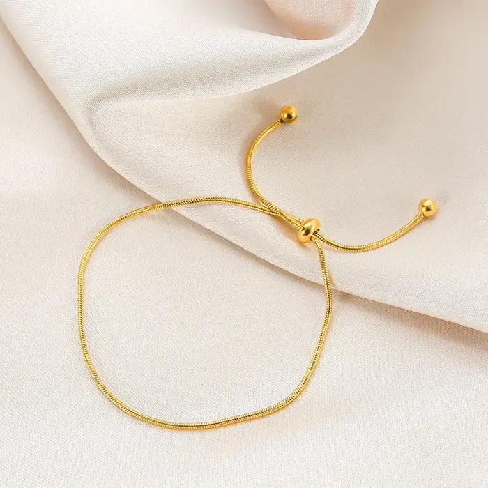 Bracelet de cheville à chaîne réglable Simple pour femmes