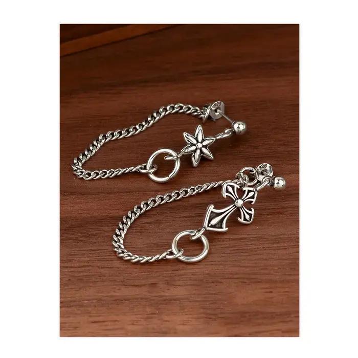 Boucles d'oreilles géométriques brillantes en argent Sterling 925 pour femmes