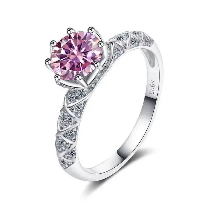 Bague en Moissanite de qualité supérieure avec forme étoile en argent sterling plaqué or pour femmes, occasion anniversaire et mariage