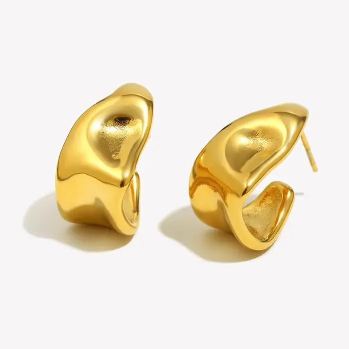 E.B.belle – boucles d'oreilles créoles en acier inoxydable pour femmes