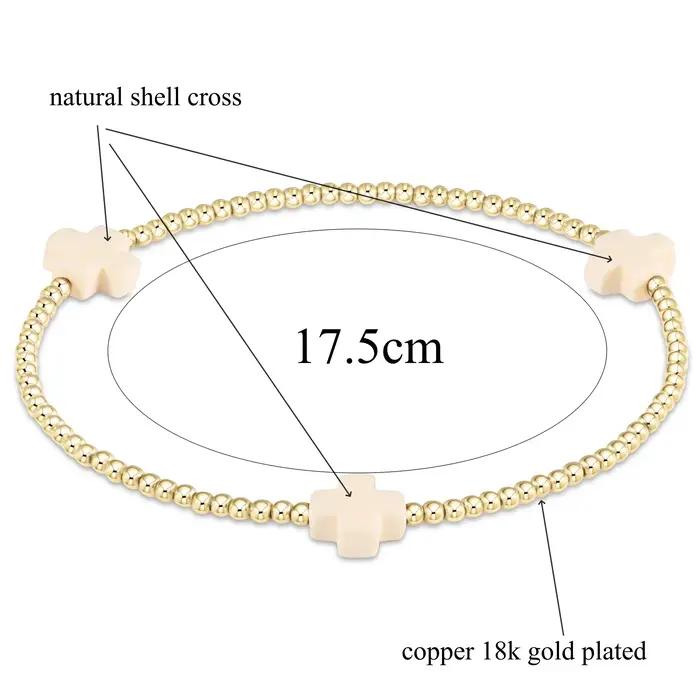 Bracelet croix plaqué or 18 carats pour femme