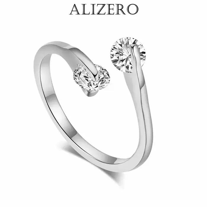 ALIZERO 925 bague en argent Sterling AAAAA Zircon pour femmes bagues de fiançailles mariée éternité