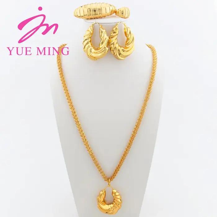 Parure de Bijoux Plaqué Or pour Femme 80cm Patients Africains Cadeau de Mariage Collier de ix