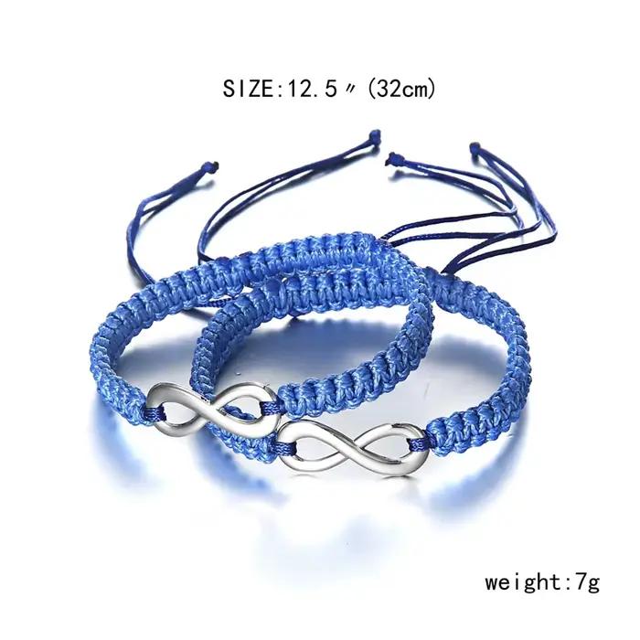 Ensemble de 2 bracelets infinis rétro faits à la main, ensemble de bracelets d'amitié, bracelets et joncs pour hommes et couples, bijoux infinis