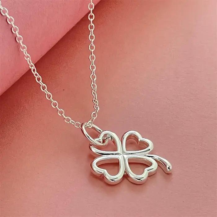 Collier trèfle en argent Sterling 925 pour femmes