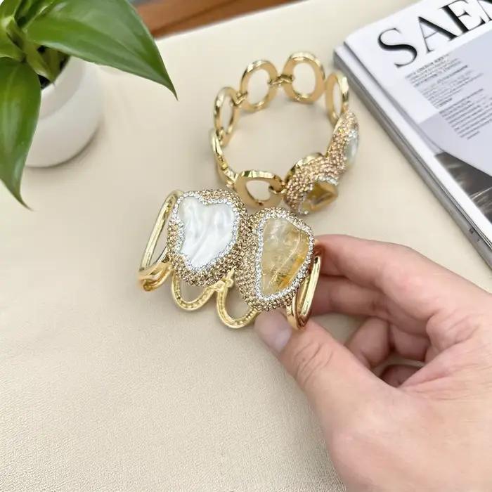 Bracelet en perles d'eau douce baroques naturelles avec cristal de citrine personnalisé pour femmes occasions spéciales style classique