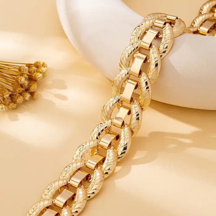 Collier pour femme, collier à chaîne à boucle ronde exagéré et tendance
