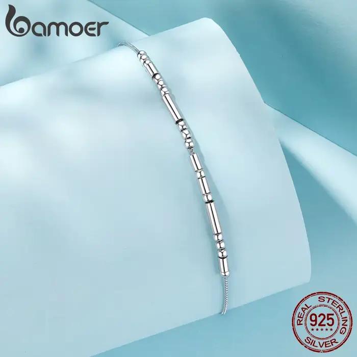 Bracelet en Argent Sterling 925 Code Morse Je T'aime Perles Vintage Pour Femmes Occasions Spéciales