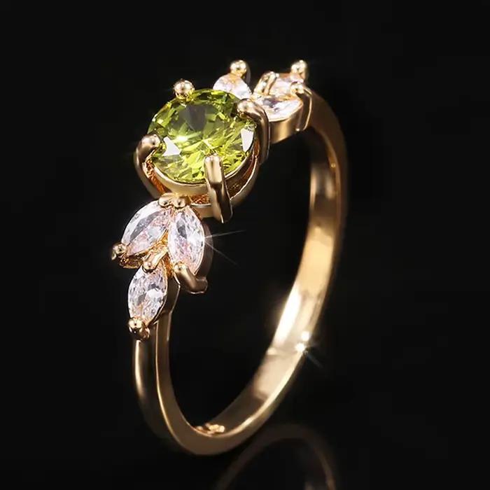 Bague de proposition en laiton sertie de zircone cubique pour femmes, alliance de mariage avec motif géométrique, idéale pour engagements romantiques et demandes en mariage