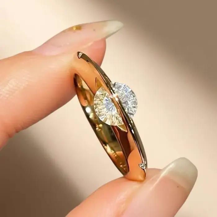 Bague en argent sterling 925 personnalisée avec zircon blanc pour femmes occasions spéciales soirée mariage