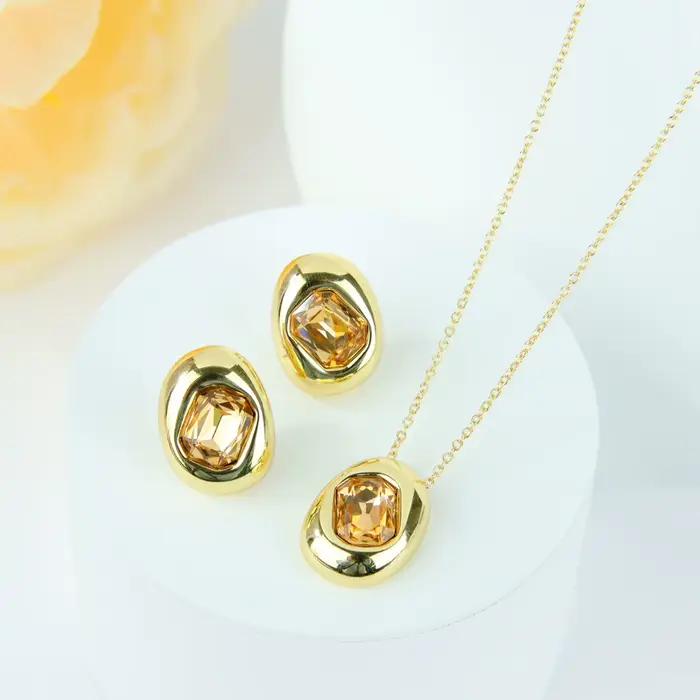 Ensemble de bijoux en cristal de luxe italien