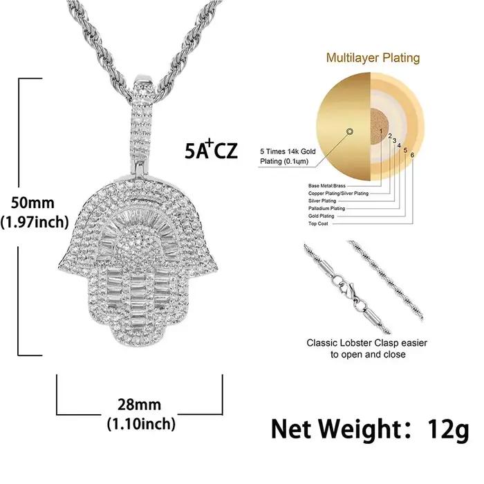 Collier Hip Hop Bling Iced Out pour hommes et femmes