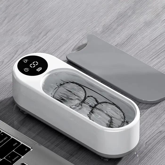 Nettoyeur à ultrasons pour lunettes et bijoux, machine de nettoyage sonique portable, nettoyeur de l