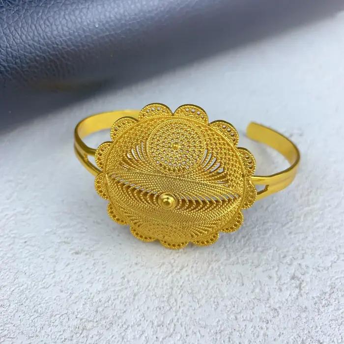 Bracelets de luxe africains plaqués or 24 carats pour femmes