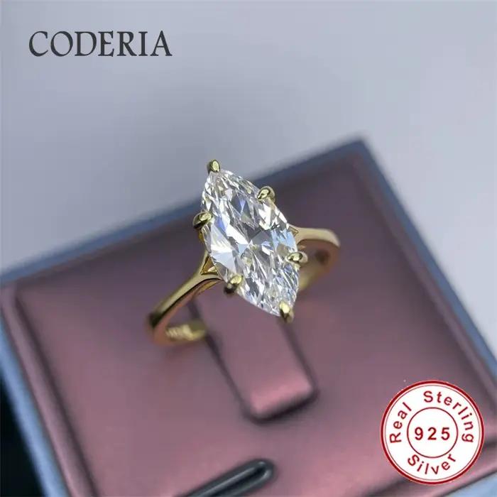 Bague de fiançailles en moissanite taille marquise 3 carats (7x14mm)