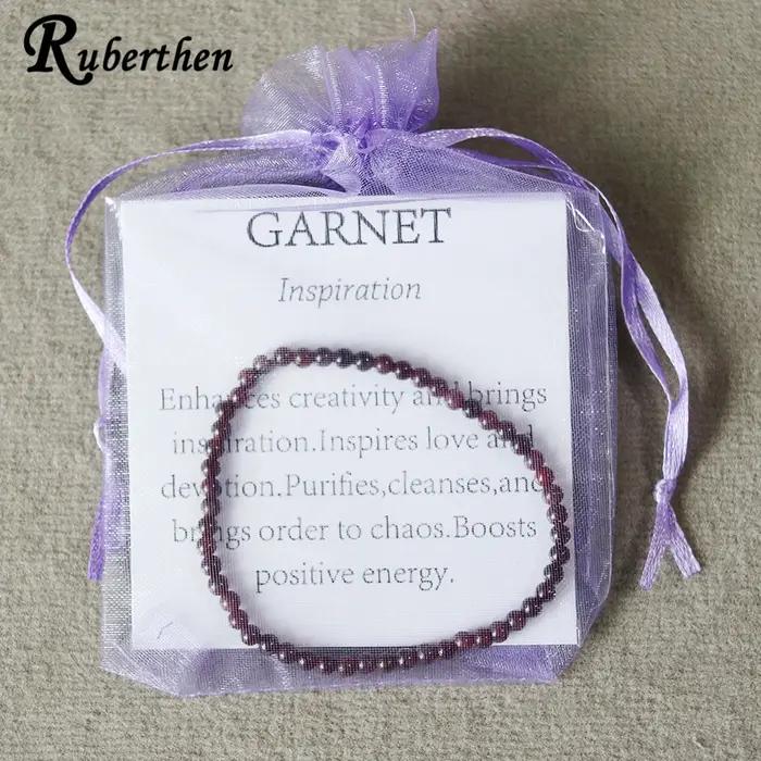 Ruberthen naturel 4 MM grenat perle en vrac Bracelet femmes Balance Yogi