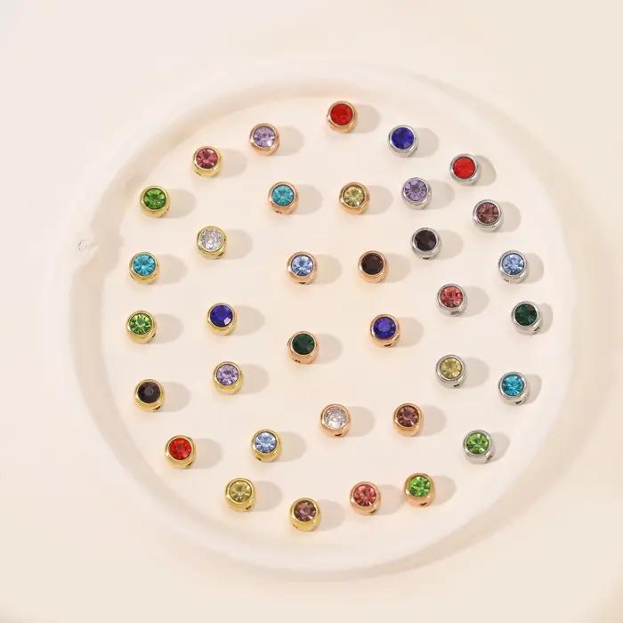 Breloques en acier inoxydable plaqué or rose Carlidana pour bijoux à bricoler soi-même alphabet dates chiffres occassions spéciales quotidiennes partys mariages