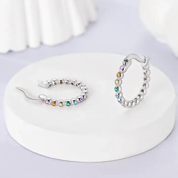 MULA boucles d'oreilles 925 en argent Sterling Zircon femme en forme de U cerceau boucle d'oreille ronde Pendientes bijoux fins cadeau de mariage