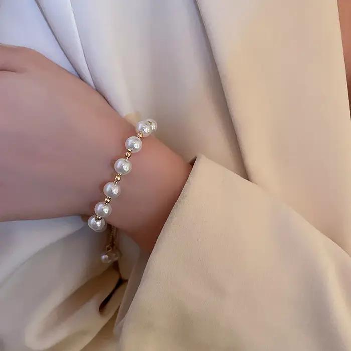 Bracelet en perles baroques simulées pour femmes élégantes occasions spéciales anniversaires mariages cadeaux festifs